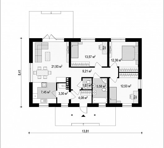Первый этаж - план проекта Z241