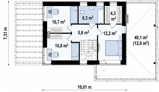 Второй этаж - план проекта Zx63