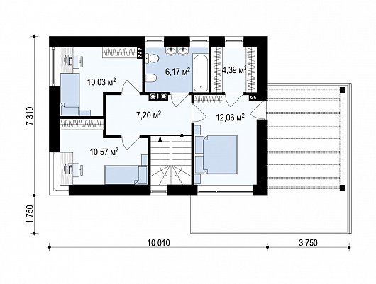 Второй этаж - план проекта Zx63