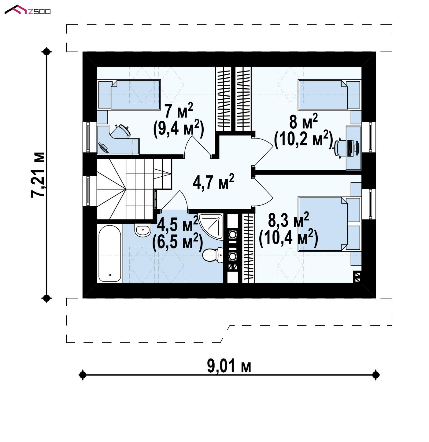 2-ой этаж - план проекта Z212