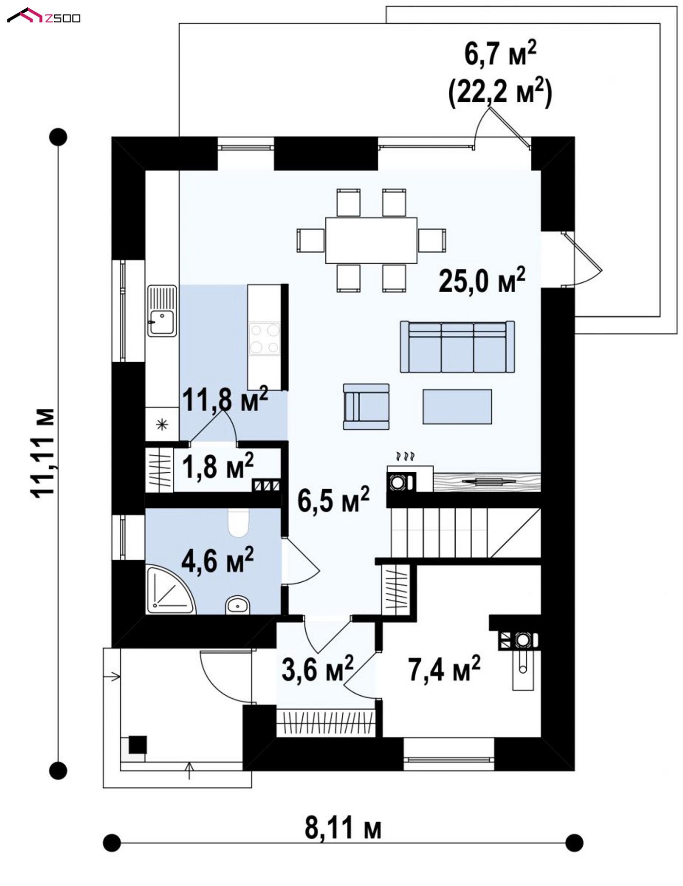1-ый этаж - план проекта Z295