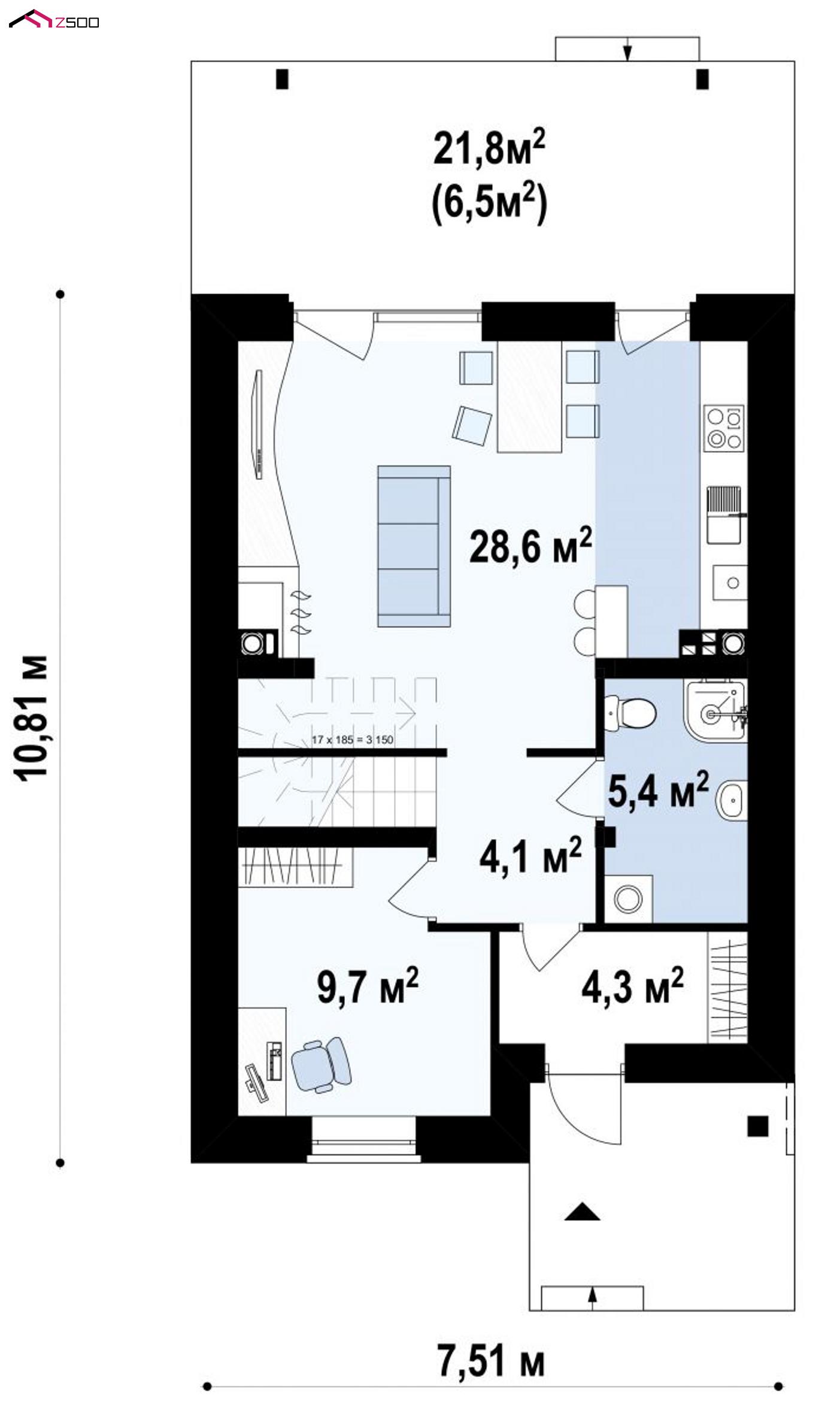 1-ый этаж - план проекта Z38