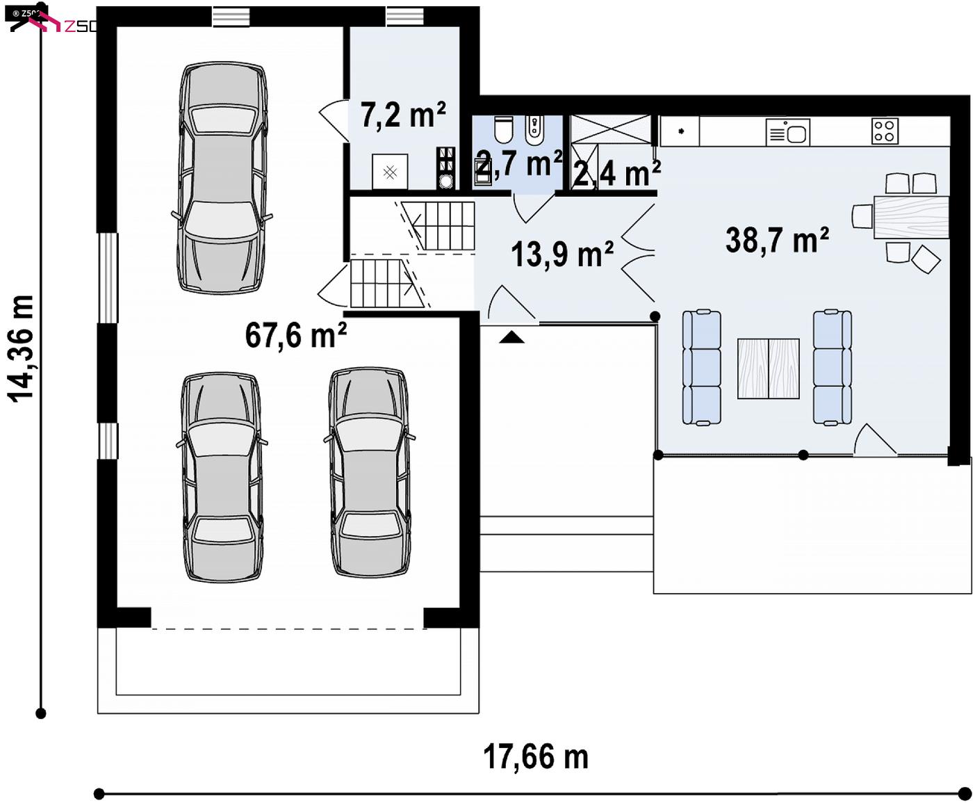 1-ый этаж - план проекта Zx190