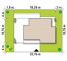 Минимальные размеры участка для проекта Zx117