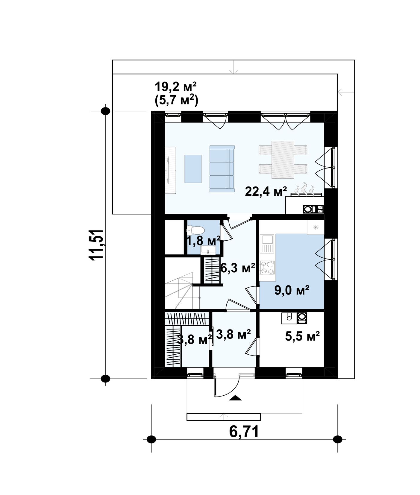1-ый этаж - план проекта Z397