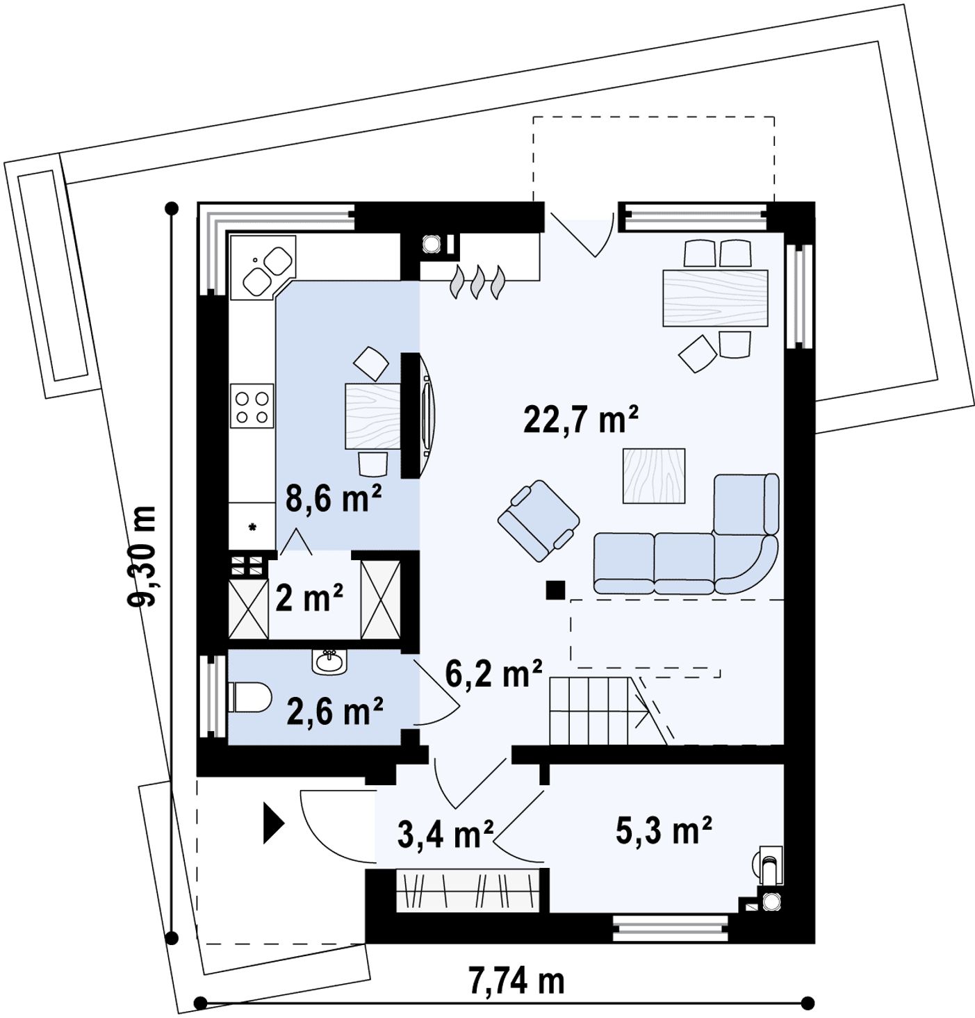 1-ый этаж - план проекта Zx51
