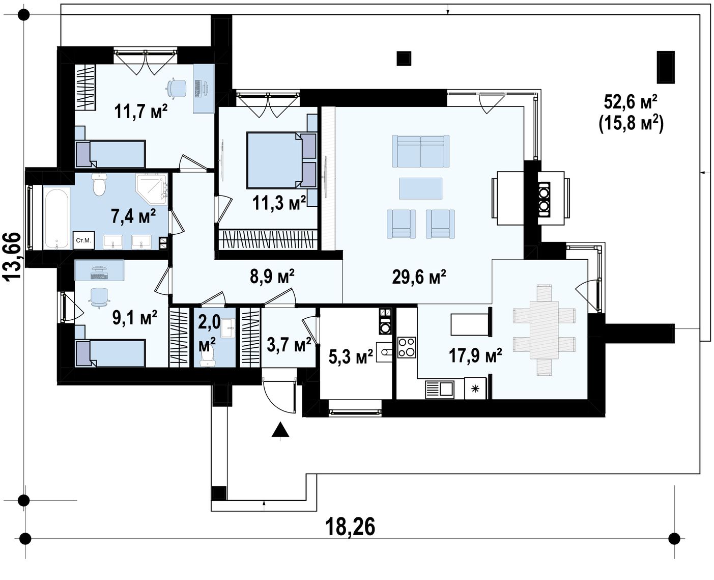 1-ый этаж - план проекта Zx65