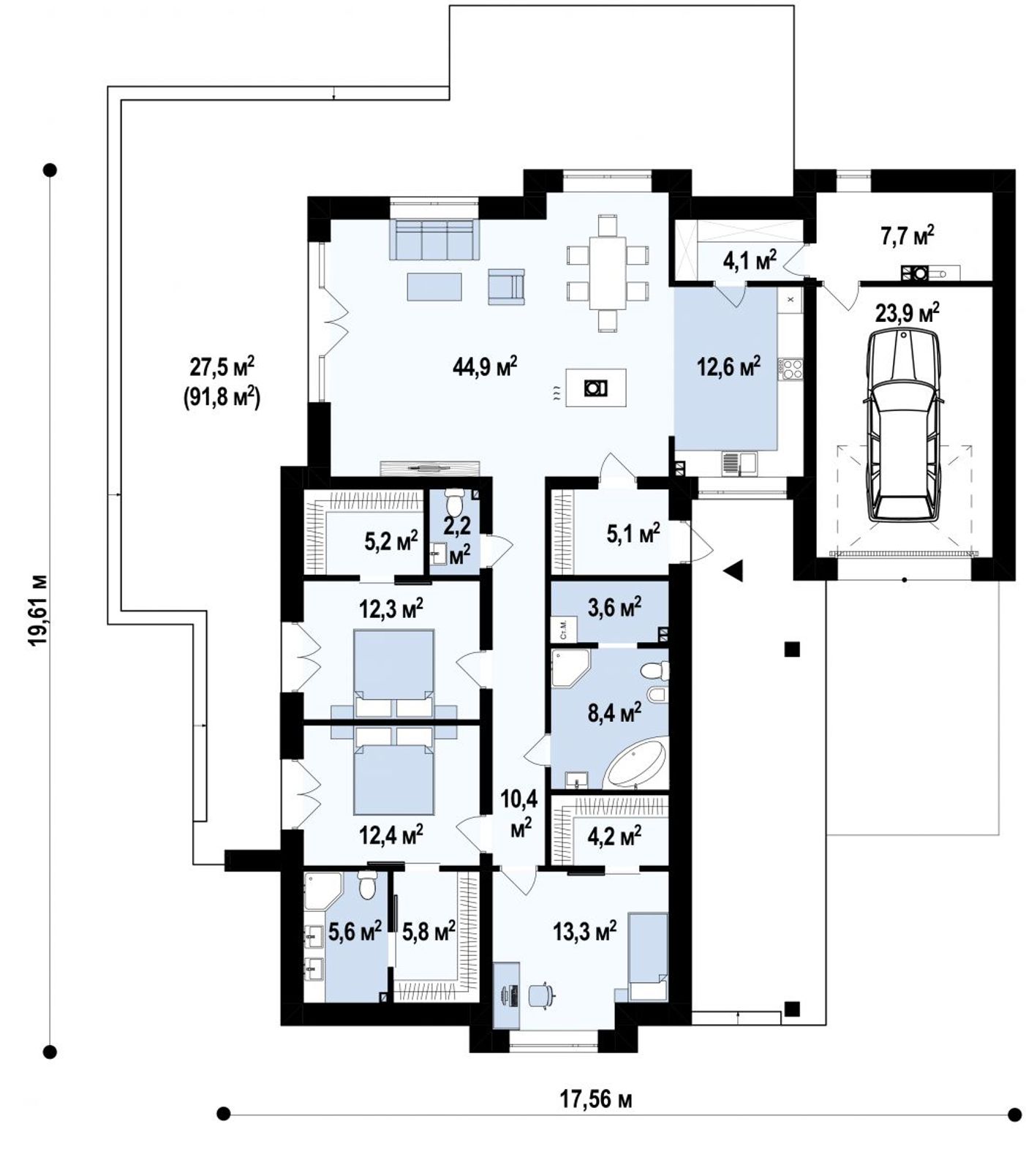 1-ый этаж - план проекта Zx96