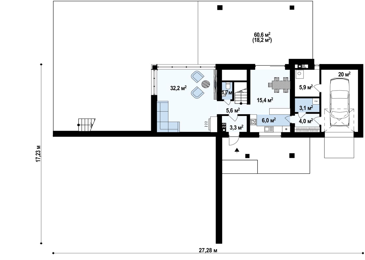 1-ый этаж - план проекта Zx97